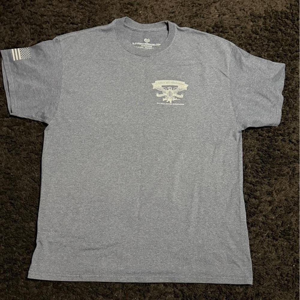 I Love My Freedom Faith In God Graphic T-Shirt Midnight Navy XL 07033328